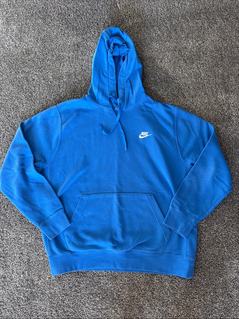 Nike Men's Blue Hooded Sweatshirt- Size Large